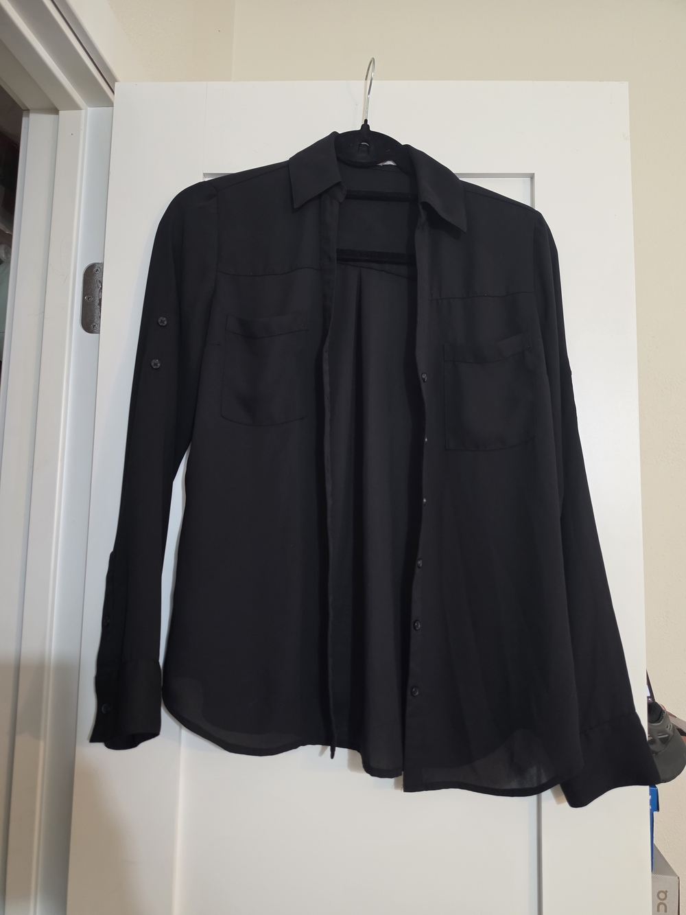 Express Black Lightweight Button-Front Shirt Jacket